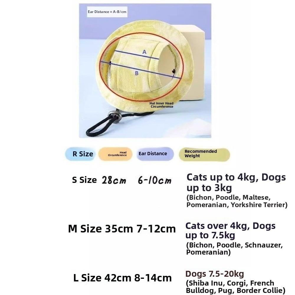 S/M/L Cat Sun Hat Cotton Pet Caps Cute Cat Bucket Hat  Travel