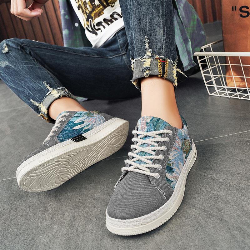 Fashion Autumn Men's Flats Shoes New Breathable Canvas Sneakers Student Trendy Casual Sports Shoes Brand Skateboard Shoe Driving Loafers