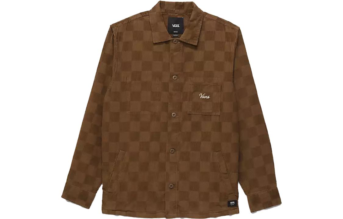 Vans Woll Shirts Men s Brown Lapel Moderate Shirt VN0008GP0E0 S