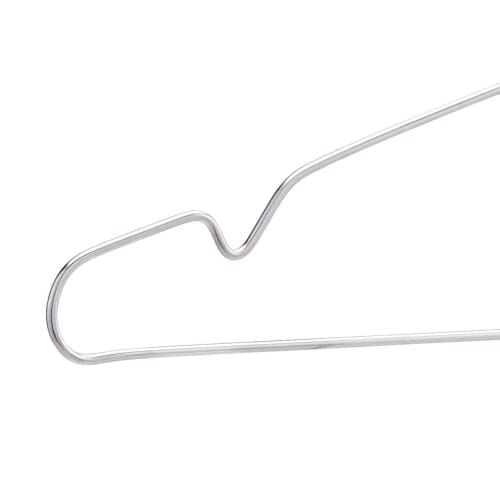 Basic Hangers, 50-Piece Set, Stainless Steel, Slim, Rust-Resistant, Stiff and Shrunk-Resistant, Silver