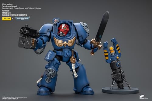 JoyToy Warhammer 40k: Ultramarine Terminator Sergeant with Power Sword and Teleport Home 1:18 Scale Action Figure