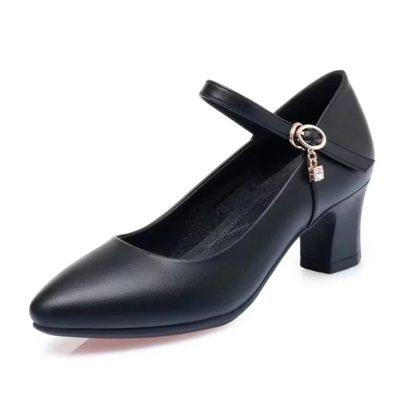 Fashion Ladies Shoes 2024 High Quality Buckle Strap Women's High Heels Fashion Shallow Office and Career Sexy Pointed Toe Heels Women