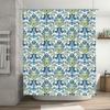 Floral Shower Curtain Botanical Pattern Blue Green Nature Home Decor Bathroom Fabric Waterproof Vintage Style Farmhouse Aestheti