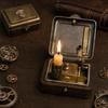 Yousheng Candle Box with Manual Flint Spark Igniter, Portable Mechanical Candle Holder, Vintage Steampunk Candle Holder for EDC Collector