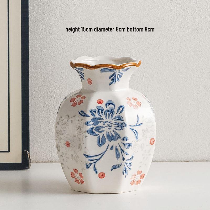 Chinese Blue & White Porcelain Retro Vase for Home Decor and Fresh Flower Arrangements