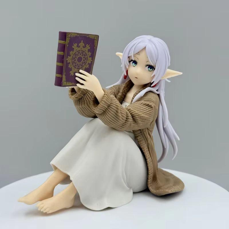 11cm Anime Frieren: Beyond Journey's End Frieren Reading Sitting Pose Action Figures Desktop Ornament Decoration Trendy Toy Gift