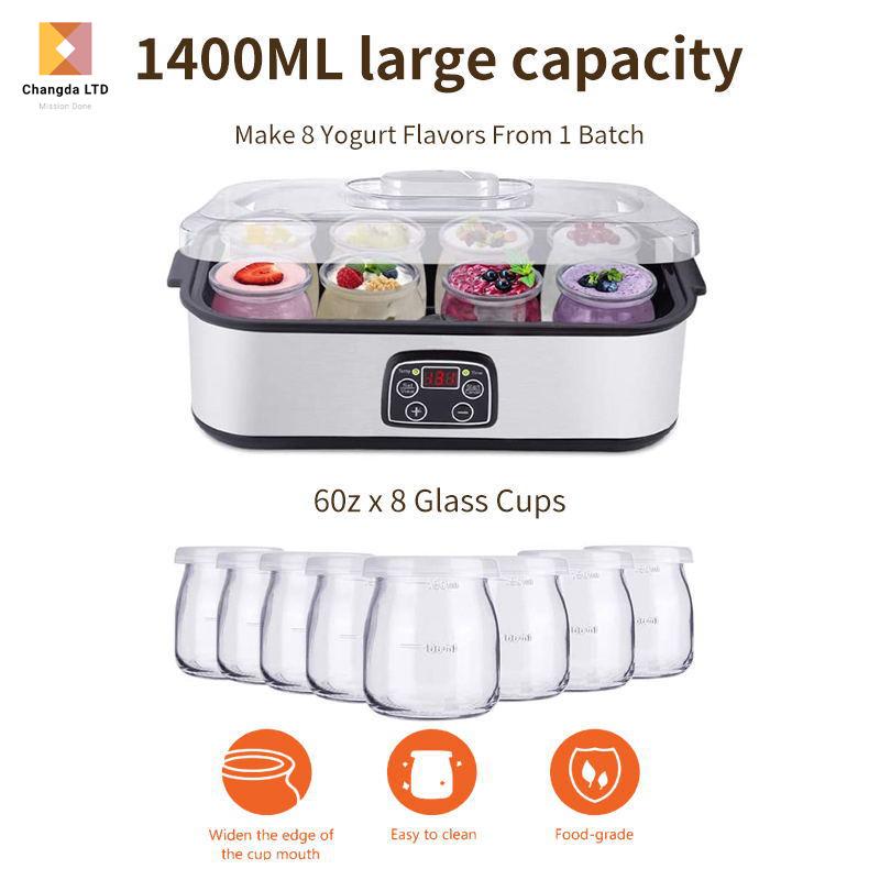 1400ML Yogurt and Dessert Maker: Make Stir-fried Ice Cream, Milkshakes, Pudding, and Jam at Home