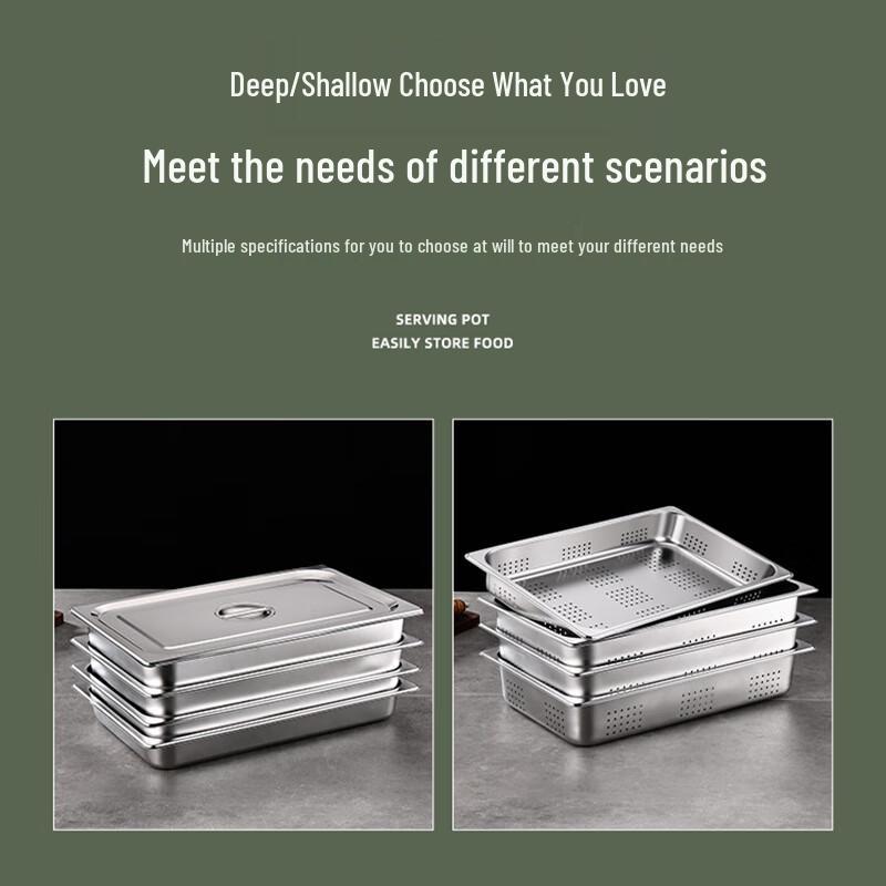 HUIHUADU Stainless Steel Perforated Gastronorm Pans & Covers