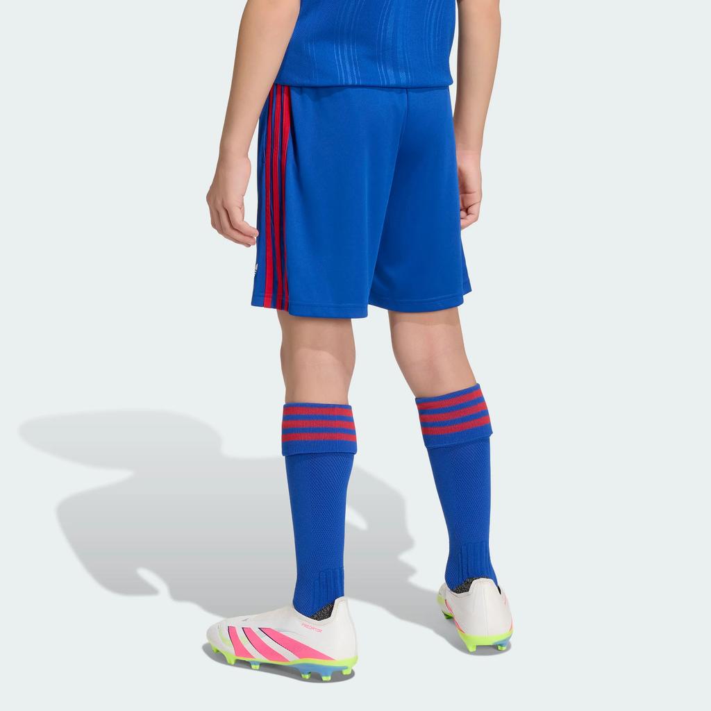 adidas Originals Manchester United 26/27 Season Away Fan Version Quick-Dry Striped Mid-Rise Soccer Shorts Kids Shorts KC4805