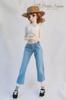 [Petite Marie] 13 DD Compatible Okayama Processed Distressed 810 Length Wide Jeans Light Blue KOJIMA Processed Jeans Distressed Low Rise Jeans Wide