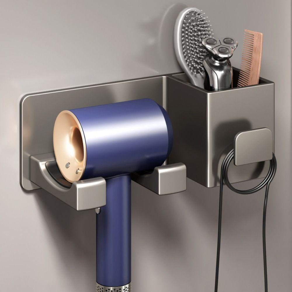 Wall Mounted Storage Bracket Multi-Functional Blower Holder Hair Dryer Shelf  Home Bathroom