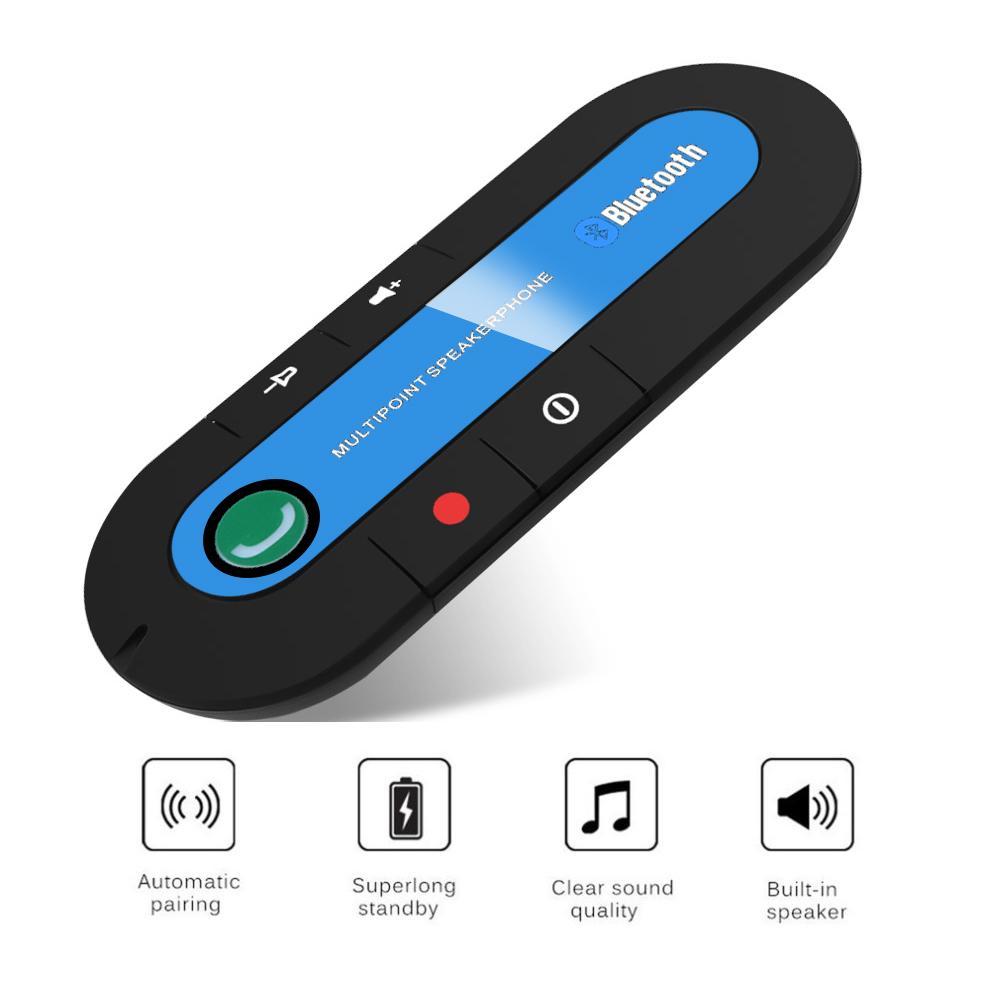 

Беспроводной телефон с громкоговорителем Bluetooth тонкий магнитный свободные руки в козырьке автомобильного комплекта синий