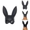 Schwarze Hasenmaske für Erwachsene aus PVC-Material, perfekt für Halloween, Cosplay und Kostümpartys