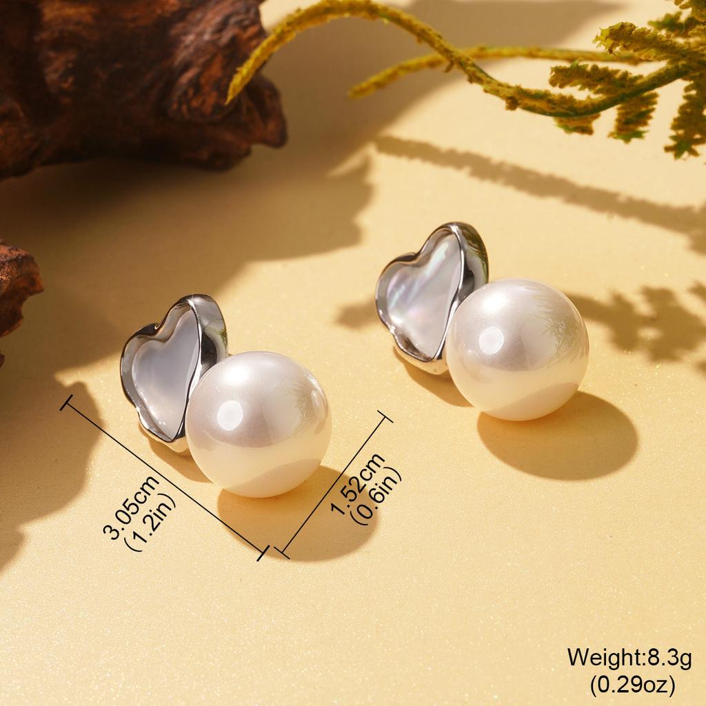 Niche Design Sense Geometric White Shell Square Zircon Earrings New Summer Geometric Earrings Niche Temperament Earrings