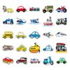 10/25/50pcs Transports Stickers Cartoon Cars Airplanes for Gift Room Learning Wall Decals Travel Luggage Phone Helmet