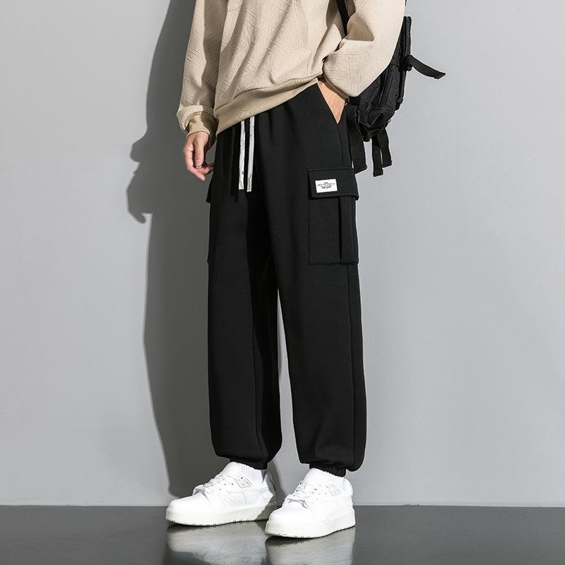 Autumn Sweatpants Men Multi-Pockets Drawstring Cotton Casual Track Pant Male Loose Straight Trousers Large Size 8XL