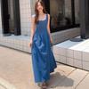French Niche Design Sense Gentle Thin Denim Dress Women's Summer Waist Thin Temperament Suspender Dress