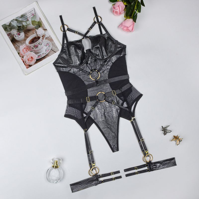

Outfitgirl Bar Hot Cool Sexy Sexy Mesh Jumpsuit Female Tight-Fitting Cinched T-Shaped Shorts Jumpsuit Black L
