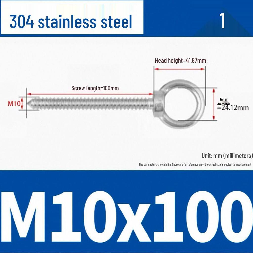 304 Stainless Steel Self-Tapping Eye Bolt with Ring Screw Hook
