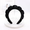 Women Headband Solid Color Elastic Puffy Sponge Lightweight Anti-slip Hair-fixed Regular Fit Bath Washing Face Hair Hoop Hair Accessories