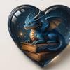 Magisk Drak Fickkram Fantasy Drakhjärta Symbol med Bokmärke Liten Känslomässigt Stöd UppmuntringsPresent för Läsare Studenter Fantasyälskare