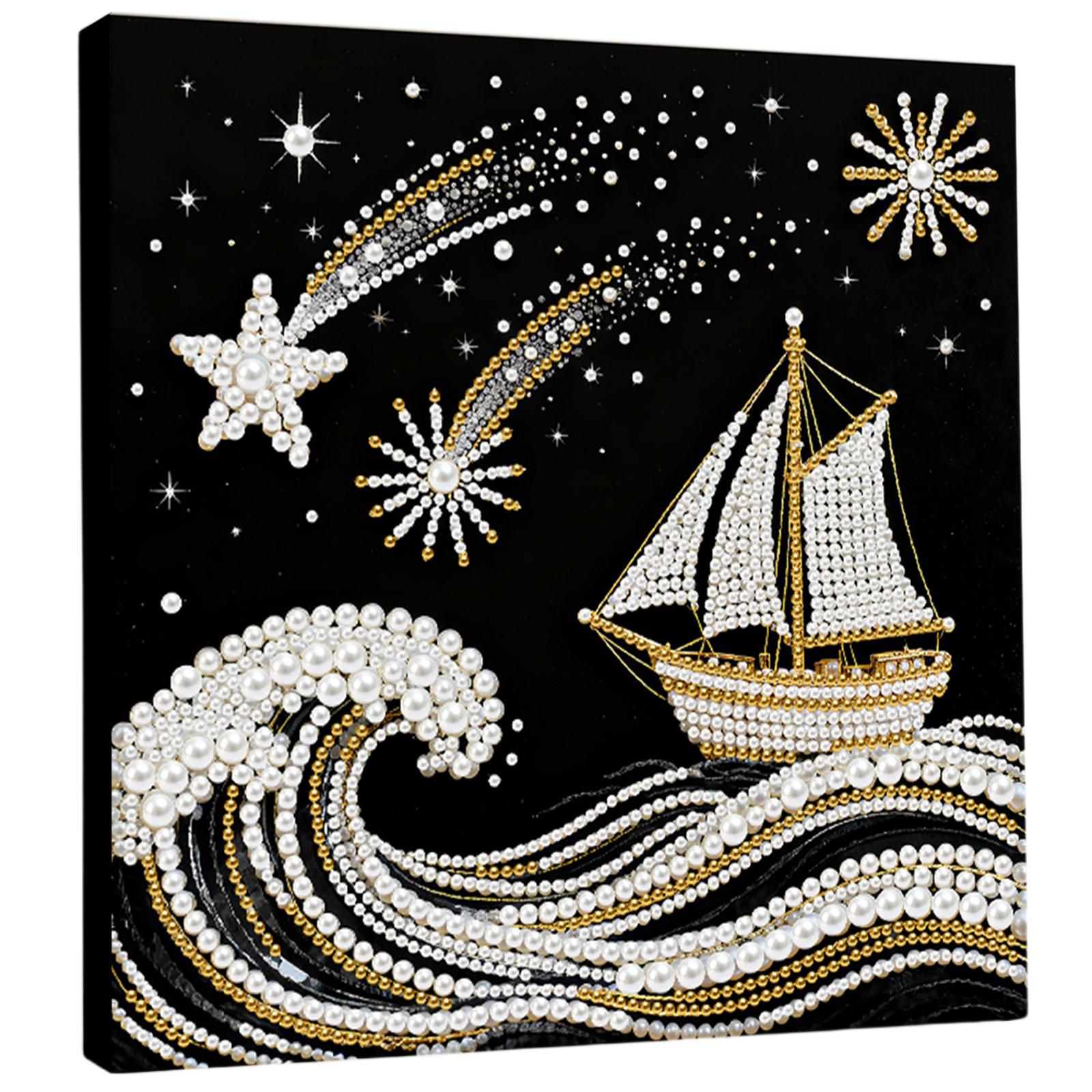 

DIY Pearl Painting Art Kits for Adults/Beginners Gift Home Decor Pearl Art Painting 25x25cm With Frame
