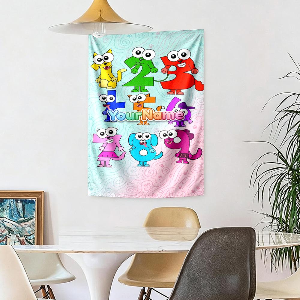 Numberblocks Custom Your Name Wall Decor Tapestry Art For Pet Memorial Birthdaywedding Party Backdrop Family Gift