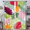 Leaf and Flowers Kitchen Curtains 2 Pieces Curtains for Living Room Curtain Halloween Decoration Partition Tulle for Bedroom