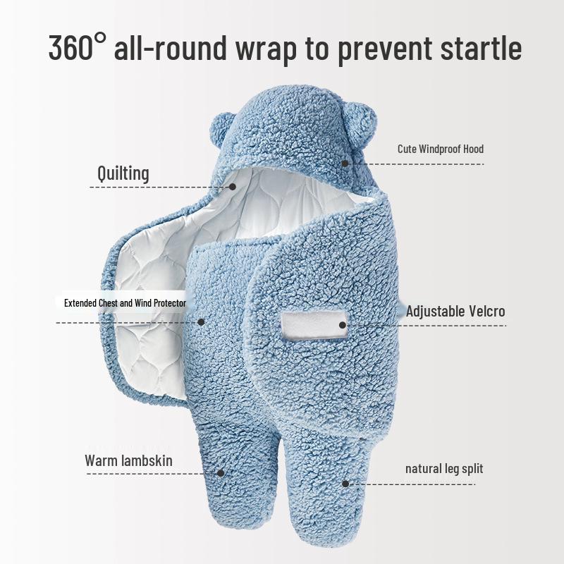 Lambswool Winter Baby Swaddle Blanket - Anti-Startle Thick Wrap