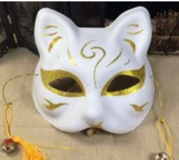 

Японская аниме-маска на половину лица лисы-демона для селфи и фестивалей