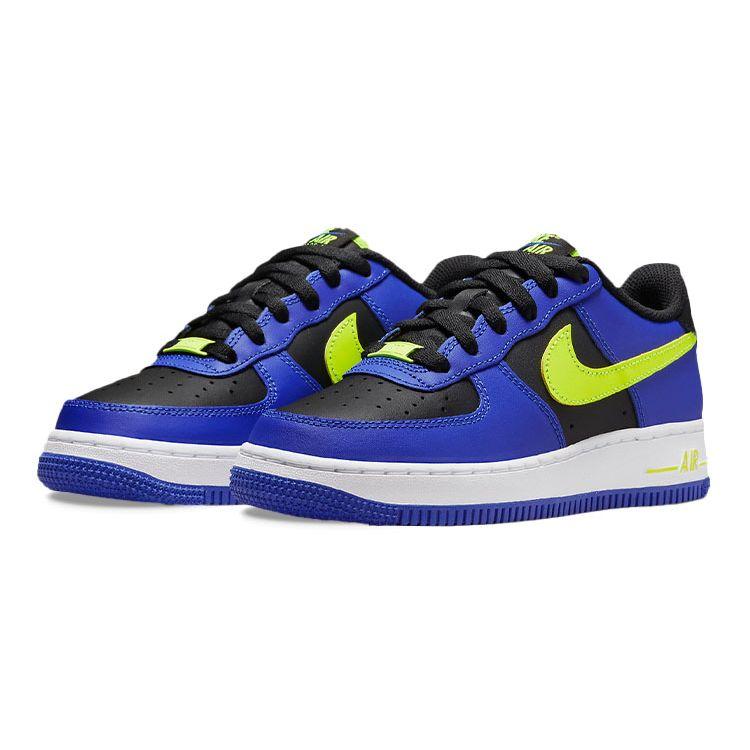 Nike Air Force 1 LV8 GS Racer Blue Volt Kids Sneakers Black White FD0302-400