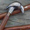Antique Style Victorian Vintage Designer Brass Handle Cane Wooden Walking Stick Raven