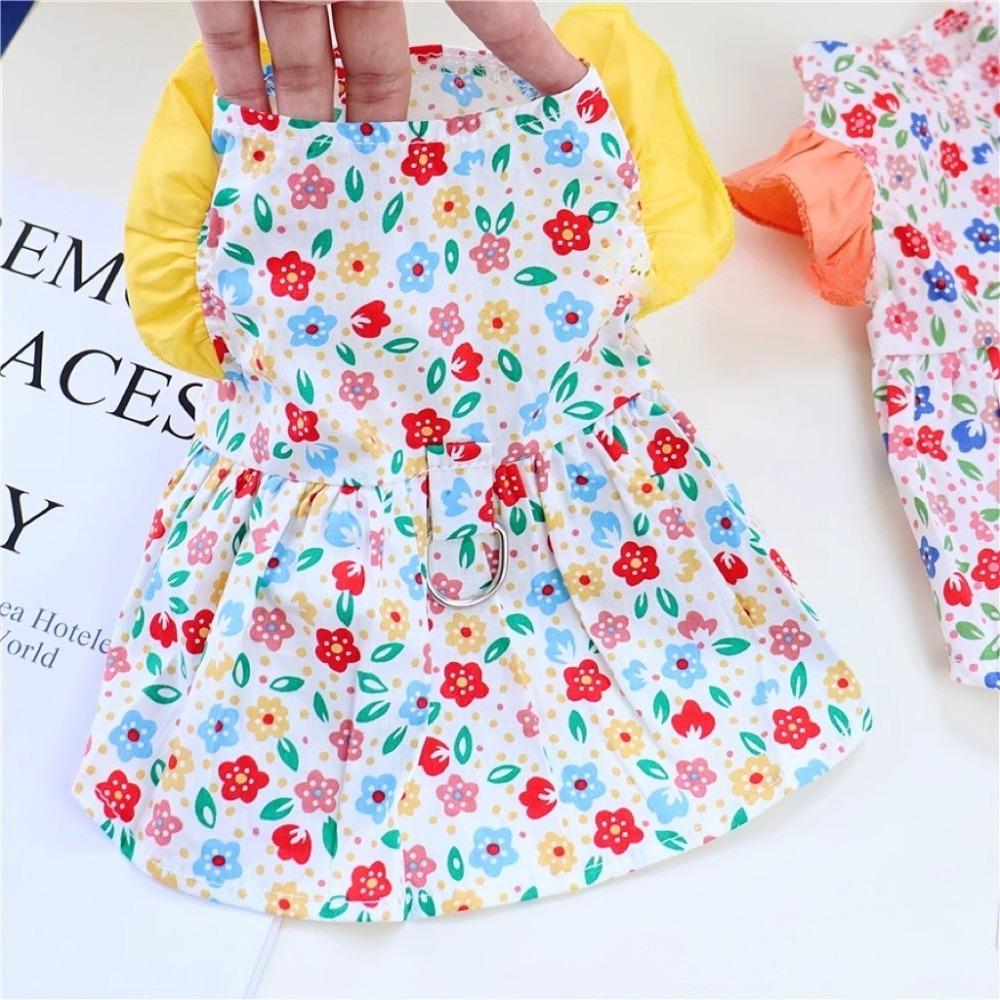 Soft Dog Princess Dress Thin Dog Flying Sleeve Skirt Decorative Pet Summer Dress  Casual Outfit