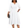 Medium and long dress, font slim fit, horn dress, seven-quarter sleeve wedding guest work dress