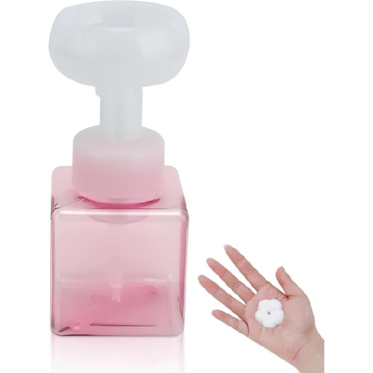 

Дозатор для пенного мыла, бутылка для пены в форме цветка, многоразовые бутылки с помпой для душа, пенное мыло для рук, многоразовая бутылка 250 мл (Прозрачный розовый) прозрачный розовый