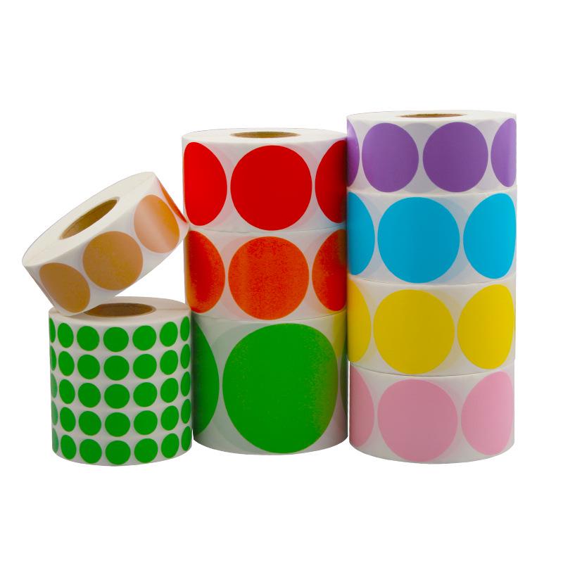 Color Coated Self-Adhesive Barcode Label Paper - Round Stickers In Various Sizes