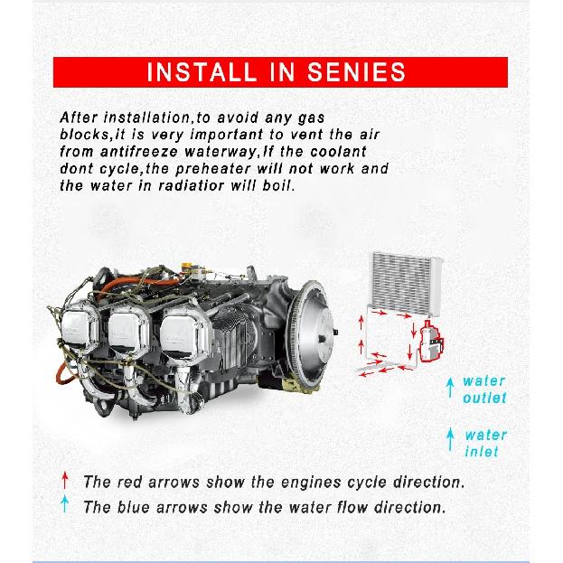 220V 2000W Car Engine Preheater Engine Heater Truck Motor SUV Boat Air Parking Heater Automobile Preheater EU Plug