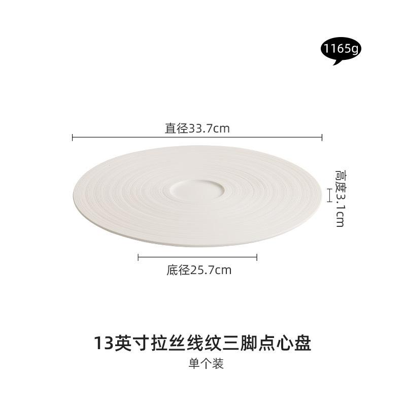 White Ceramic Flat Plate Three Legged Dining Plates Sushi Plates Pasta Dish Dessert Bowl Sashimi Plate Fruit Dish Dim Sum Dish