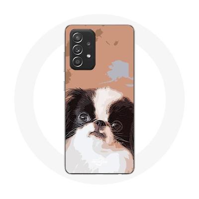 Coque Pour Samsung Galaxy A52 Épagneul Japonais Noir Et Blanc Race De Chiens