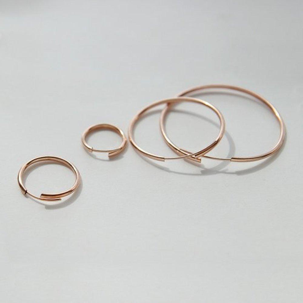 J.Lauren 9M02019-1Cm Sterling Silver Rose Gold Ring Silver Earrings
