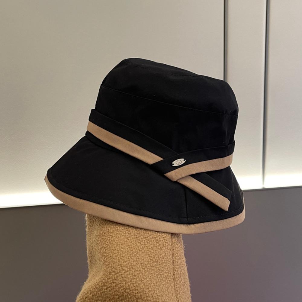 Spring Summer Wide Brim Bucket Caps Face Protection Quick Drying Women Sun Hat Lightweight Sun Protection Cap Travel чёрный