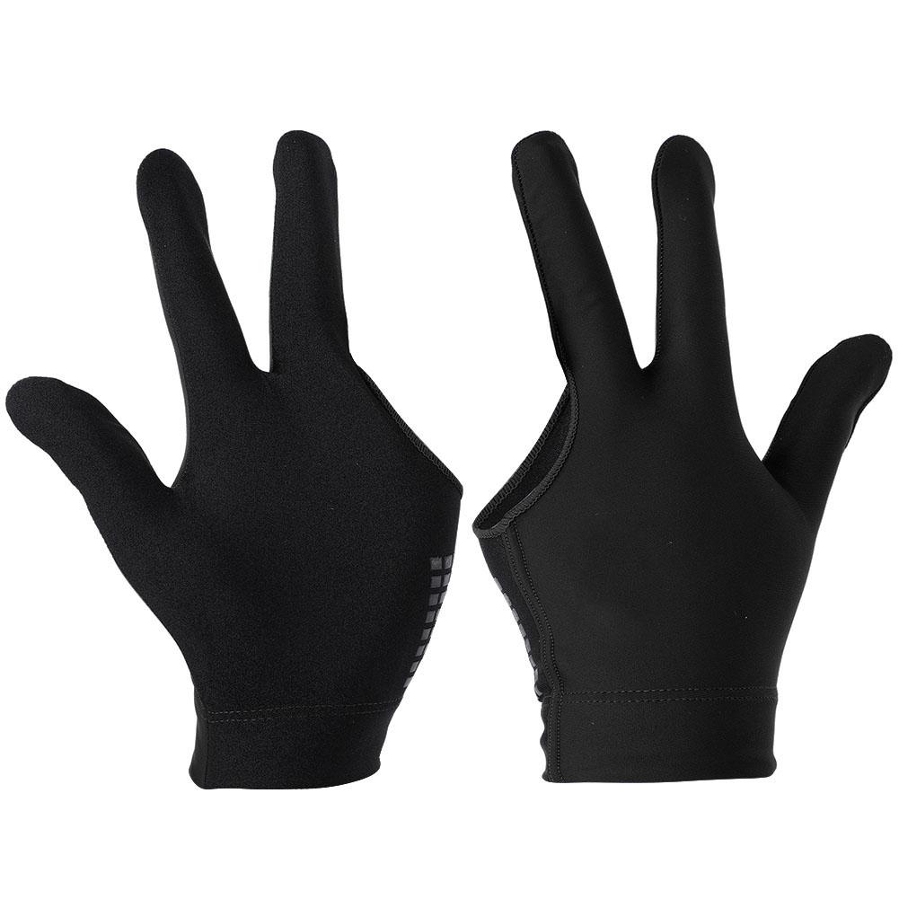 Unisex Snooker Billiard Cue Glove Pool Left Hand Open Three Finger Gloves(black)