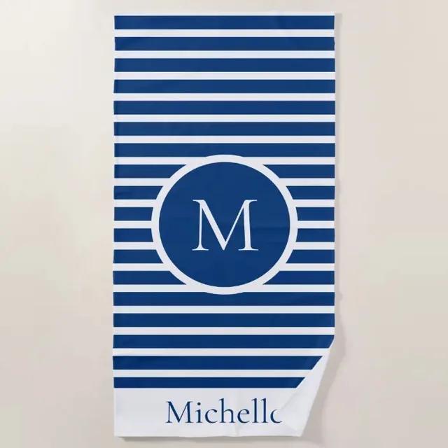 Custom Name Anchor Bath Towel Boat Decorative Towel White Beach Towel Customized Microfiber Large Towel Hot Sale Bath Towels