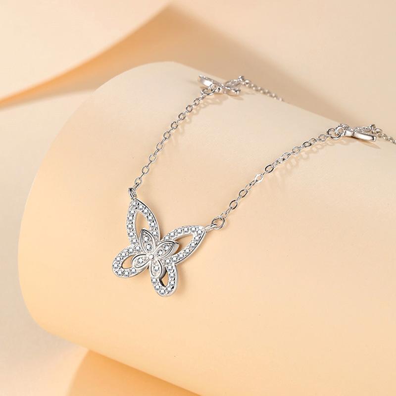 Phantom Butterfly Necklace Women's Light Luxury Fashion Versatile Clavicle Chain Diamond Blaster Jewelry Gift