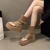 Thick-soled Roman Cool Boots Summer New Small Toe High-top Sandals Heightening Muffin Short Boots