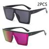 New Large-frame One-piece Sunglasses, European And American Fashionable Square Frame Sunglasses For Women, Colorful Glasses