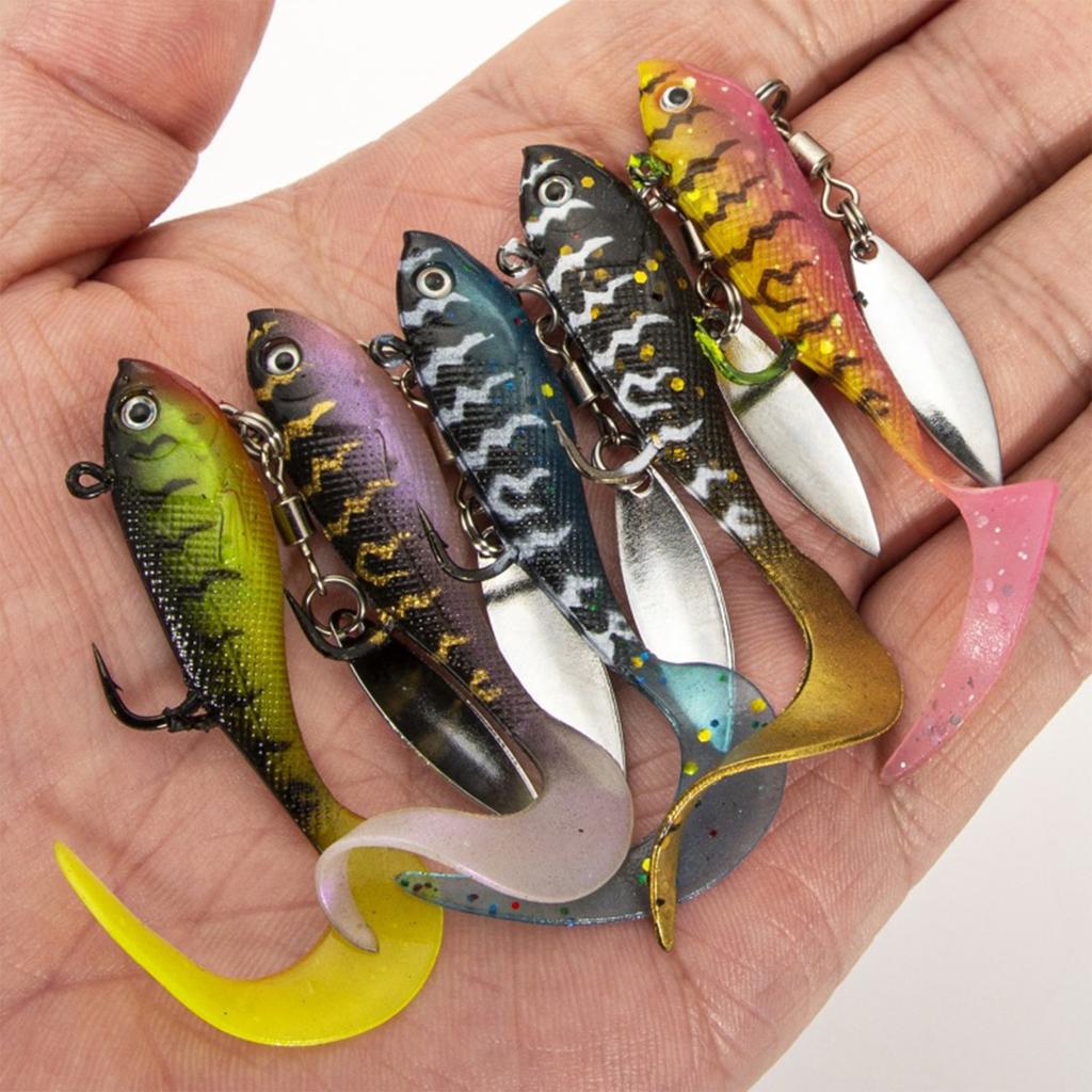 Soft Fake Fish With Spinning Spoon Fish Fake Fish Herring Shaker Artificial Silicone Fake Fish Bass Fake Fish