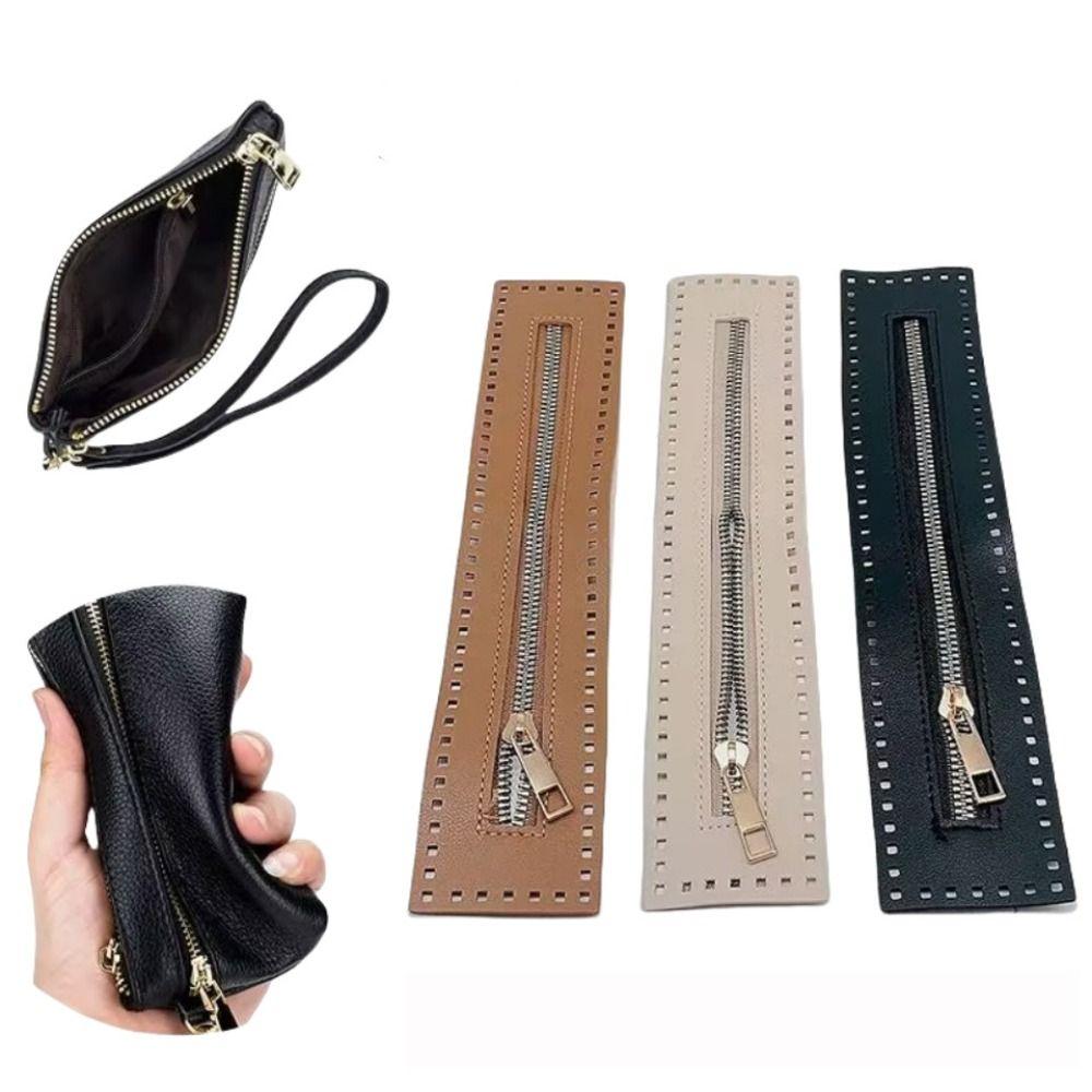 

2PCS Replaceable Bag Zipper Bag Hardware Stitch Zipper Practical Leather Zipper Handbag коричневый