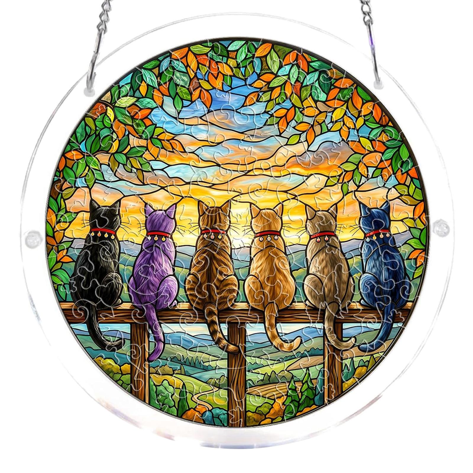 Animal Acrylic Puzzles Suncatcher Window Hanging Acrylic Jigsaw Puzzle Suncatcher Home Decor for Apartment Living Room Bedroom