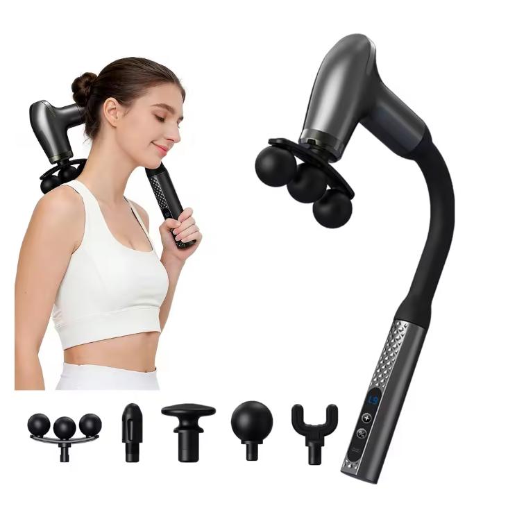 2026 Smart Electric Fascia Gun Rechargeable Handle Bent Long Handle Muscle Relaxation Massager Home Back Muscle Christmas Gift